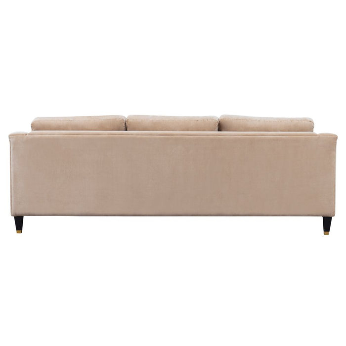Aerin 3 Seater Sofa Taupe & Brass - 33082