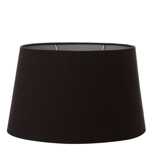 Buy Lamp Shades Australia XXL Oval Lamp Shade (20x12 x 16x10 x12 H ) - Black with Silver Lining - Linen Lamp Shade - ELSZOVAL20BLKSILEU