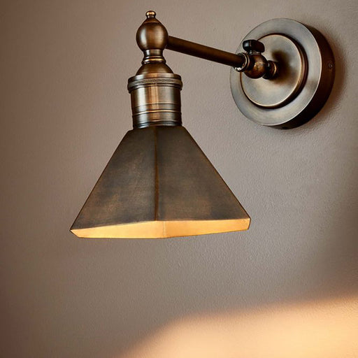 Buy Wall Sconce Australia Mayfair 1 Light Sconce With Shade Antique Brass - ELPIM50193ALB