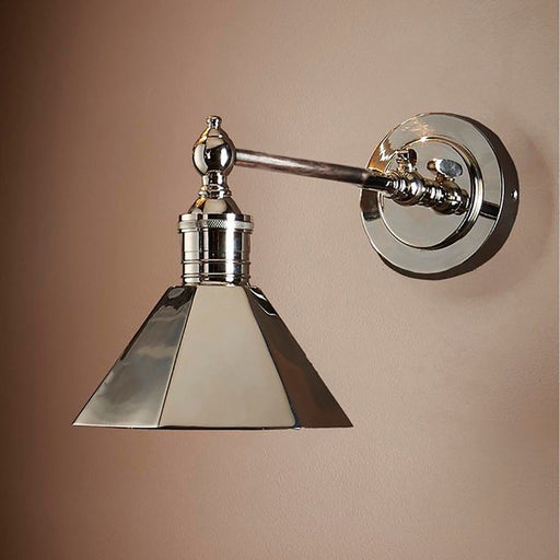 Buy Wall Sconce Australia Mayfair 1 Light Sconce With Shade Shiny Nickel - ELPIM50193SN