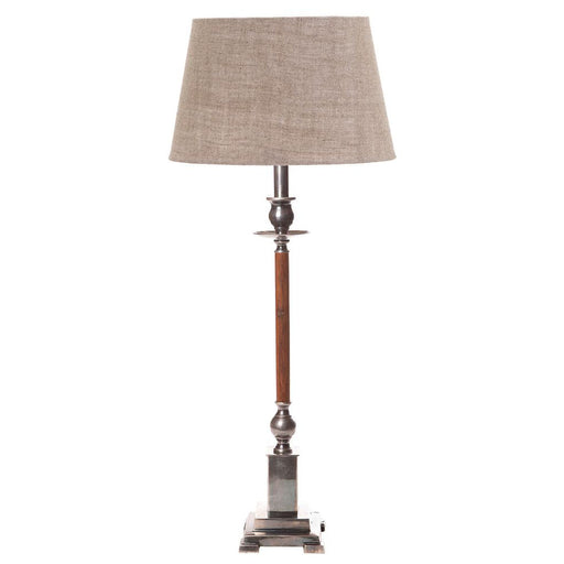 Buy Table Lamps Australia Canterbury Table Lamp Base Only Brass & Wood - Antique Silver - ELPIM50266AS