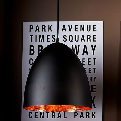 Buy Pendant Lights Australia Egg 1 Light Pendant Black Copper - ELAWEGGBLKCOP