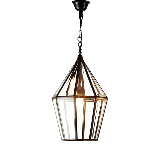 Buy Ceiling Lanterns Australia Belmont 1 Light Glass Lantern Black - ELCIT4600