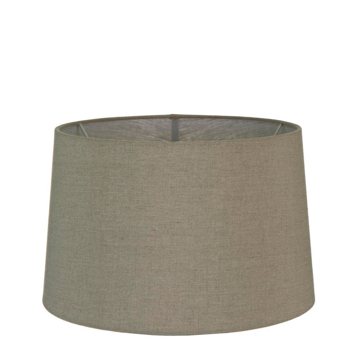 Buy Lamp Shades Australia Large Drum Lamp Shade (16x14x10 H) - Dark Natural Linen - Linen Lamp Shade - ELSZ161410NLEU