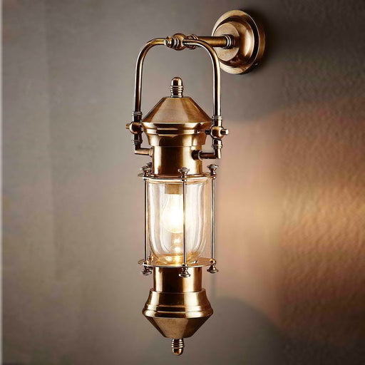 Buy Outdoor Wall Lanterns Australia Lisbon Outdoor Ship Lantern Antique Brass - ELPIM59951AB