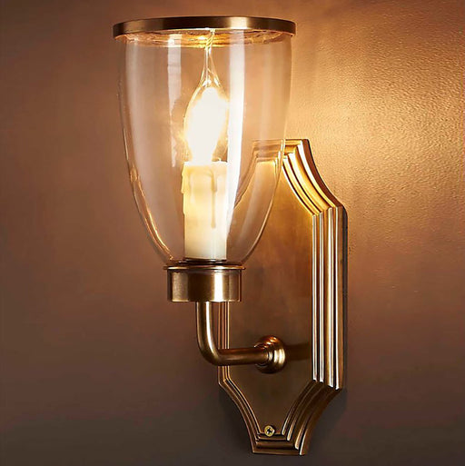 Buy Wall Sconce Australia Westbrook 1 Light Sconce Brass With Glass Shade - ELPIM85350AB