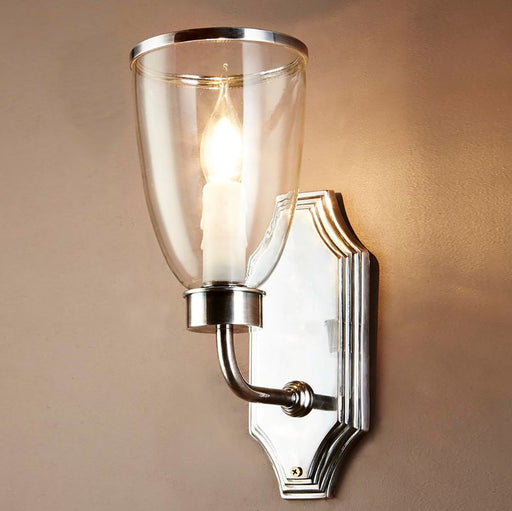 Buy Wall Sconce Australia Westbrook 1 Light Sconce Nickel With Glass Shade - ELPIM85350SN