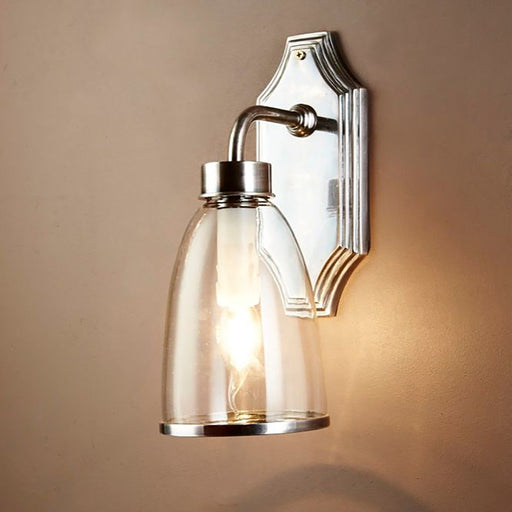 Buy Wall Sconce Australia Westbrook 1 Light Sconce Silver With Glass Shade - ELPIM85350AS