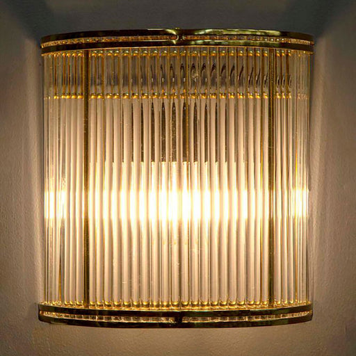 Buy Wall Sconce Australia Verre Half Round Glass Wall Light Brass - ELJE13652B