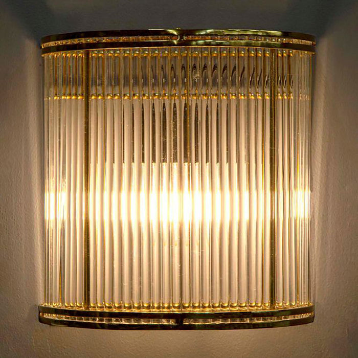Buy Wall Sconce Australia Verre Half Round Glass Wall Light Brass - ELJE13652B