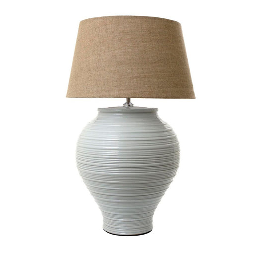 Buy Table Lamps Australia Montauk Glazed Ribbed Ceramic Table Lamp Base Only - White - ELJC11525