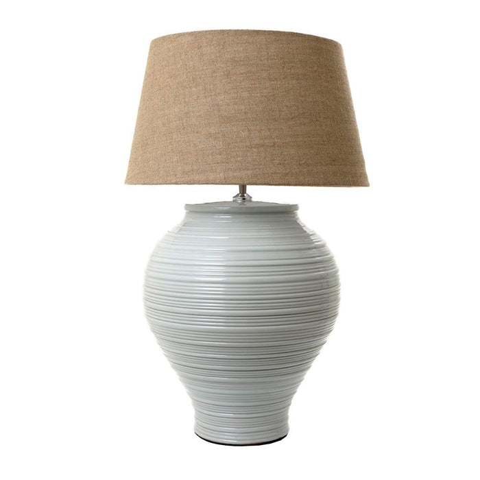 Buy Table Lamps Australia Montauk Glazed Ribbed Ceramic Table Lamp Base Only - White - ELJC11525
