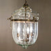 Buy Pendant Lights Australia Bell Jar 3 Light Pendant Medium Brass & Leaf Cut Glass - ELKH307