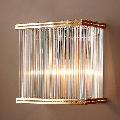 Buy Wall Sconce Australia Verre Rectangular Glass Wall Light Brass - ELJE13654B