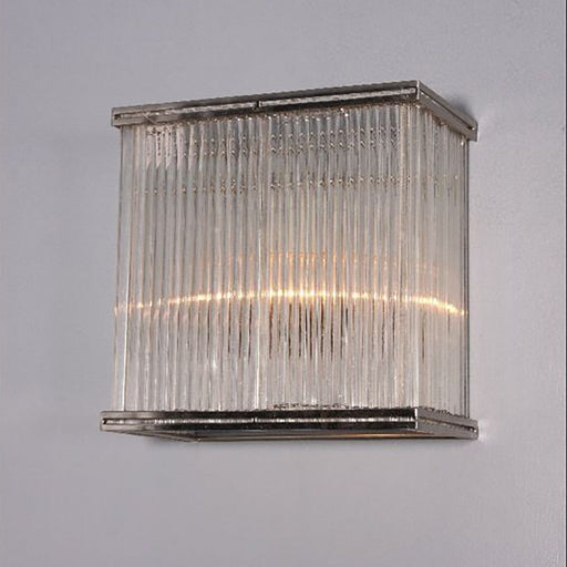 Buy Wall Sconce Australia Verre Rectangular Glass Wall Light Nickel - ELJE13654
