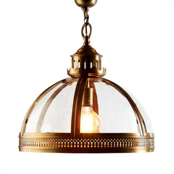 Buy Pendant Lights Australia Winston 1 Light Pendant Antique Brass Medium - ELCITFR3790B