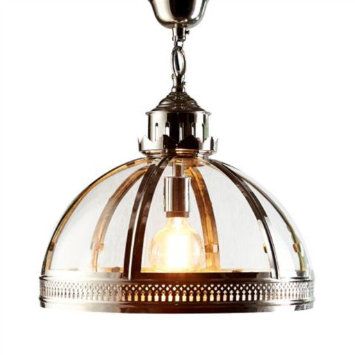 Buy Pendant Lights Australia Winston 1 Light Pendant Shiny Nickel Medium - ELCITFR3790SH