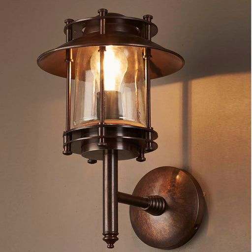 Buy Exterior Wall Lights Australia Turner 1 Light Outdoor Wall Lamp Dark Brass - ELPIM50884ABD