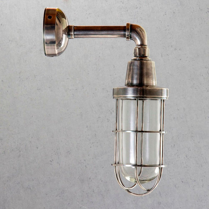 Buy Exterior Wall Lights Australia Starboard Outdoor Wall Lamp Antique Silver - ELPIM51046AS