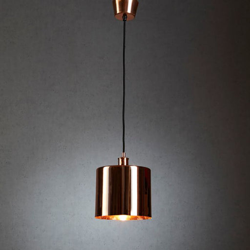 Buy Pendant Lights Australia Portofino Medium 1 Light Metal Drum Pendant Shiny Copper - ELPRTF23COP