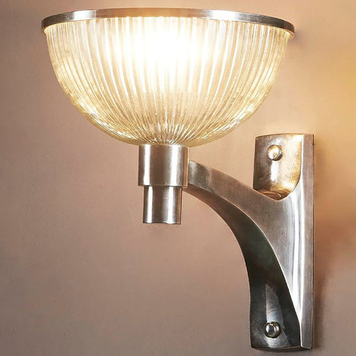 Buy Wall Sconce Australia Astor Glass 1 Light Wall Lamp Silver - ELPIM51299AS