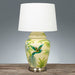 Buy Table Lamps Australia Caribbean Glazed Bird Painting Ceramic and Metal Urn Table Lamp Base Only- Green/Yellow - ELJC11094