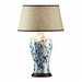 Buy Table Lamps Australia Ashleigh Glazed Floral Motif Ceramic and Wood Urn Table Lamp Base Only - Blue/White - ELJC11024