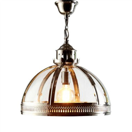 Buy Pendant Lights Australia Winston 1 Light Pendant Shiny Nickel Small - ELCITFR4482
