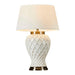 Buy Table Lamps Australia Berkley Ceramic and Metal Table Lamp Base Only - Ivory Patterned Glazed  - ELJC10043