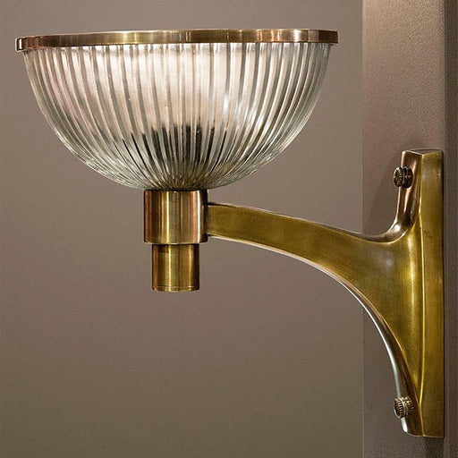 Buy Wall Sconce Australia Astor Glass 1 Light Wall Lamp Brass - ELPIM51299AB
