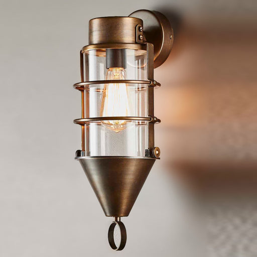 Buy Exterior Wall Lights Australia Eastwood 1 Light Outdoor Wall Light Brass - ELPIM30677ALB