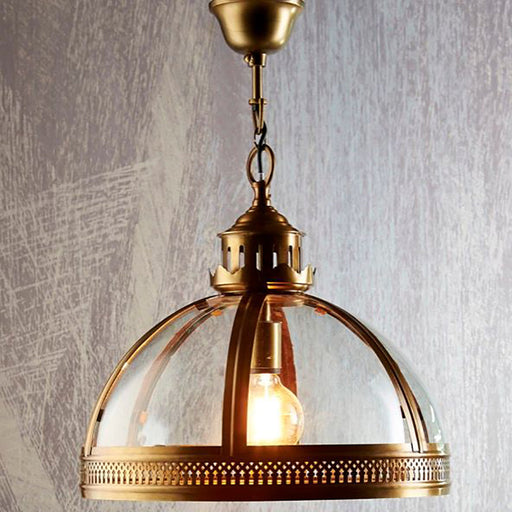 Buy Pendant Lights Australia Winston 1 Light Pendant Antique Brass Small - ELCITFR4482B