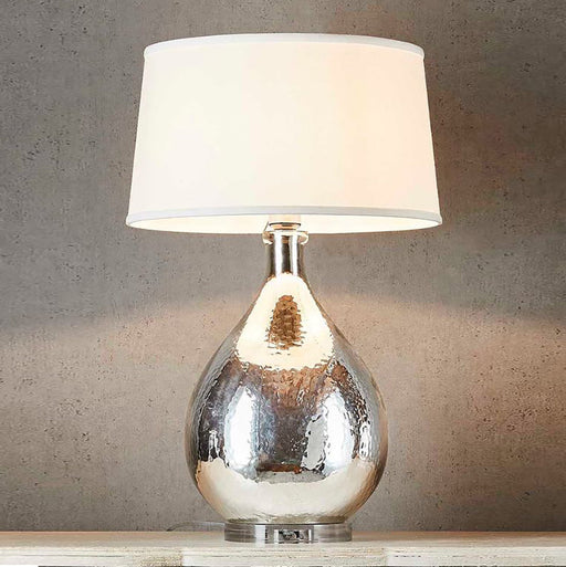 Buy Table Lamps Australia Halifax - Silver - Table Lamp with off White shade - ELZR6370