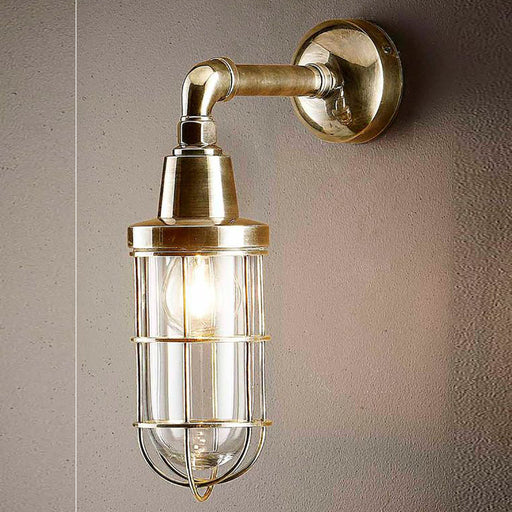 Buy Exterior Wall Lights Australia Starboard Outdoor Wall Lamp Antique Brass - ELPIM51046AB