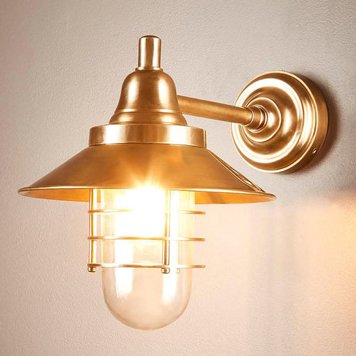 Buy Exterior Wall Lights Australia Clark Outdoor Wall Lamp Antique Brass - ELPIM51368AB