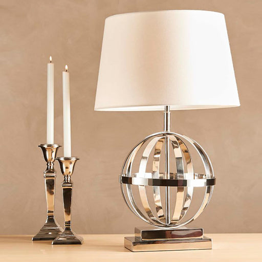Buy Table Lamps Australia Da Vinci Modern Spherical Metal Table Lamp Base Only - Shiny Nickel - ELSB21951