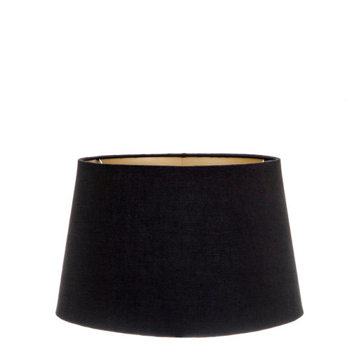 Buy Lamp Shades Australia Medium Drum Lamp Shade (14x12x9.5 H) - Black with Gold Lining - Linen Lamp Shade - ELSZ141295BLKGLDEU