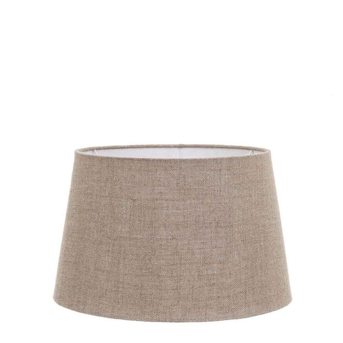 Buy Lamp Shades Australia Medium Drum Lamp Shade (14x12x9.5 H) - Dark Natural Linen - Linen Lamp Shade - ELSZ141295NLEU