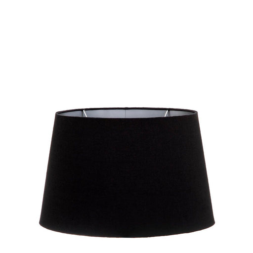 Buy Lamp Shades Australia Medium Oval Lamp Shade (14x9 x 11x6 x9 H) - Black with Silver Lining - Linen Lamp Shade - ELSZOVAL14BLKSILEU