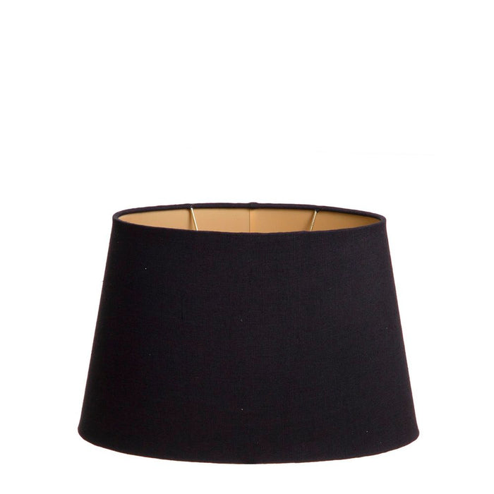 Buy Lamp Shades Australia Medium Oval Lamp Shade (14x9 x 11x6 x9 H) - Black with Gold Lining - Linen Lamp Shade - ELSZOVAL14BLKGLDEU