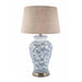 Buy Table Lamps Australia Aviary Glazed Bird Motif Ceramic and Metal Urn Table Lamp Base Only - Blue/White - ELJCC12549