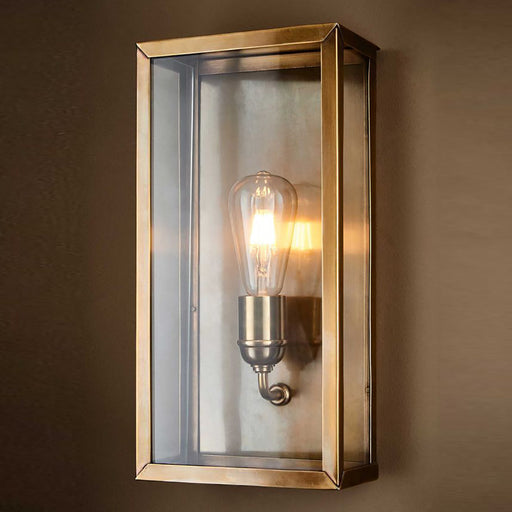 Buy Outdoor Wall Lanterns Australia Goodman Outdoor Lantern Wall Lamp Antique Brass - ELPIM51693AB