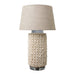 Buy Table Lamps Australia Newland Cylinder Table Lamp with Individual Ceramic Flowers Base Only - Cream Glazed Ceramic and Acrylic - ELJC10150CRM
