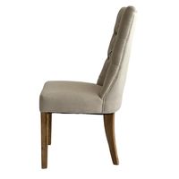 Diana Buttoned Hamptons Dining Chair Beige - OWFC0031B