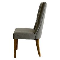 Diana Buttoned Hamptons Dining Chair Storm Grey - OWFC0031N