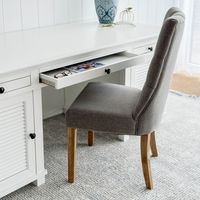 Diana Buttoned Hamptons Dining Chair Storm Grey - OWFC0031N