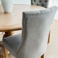 Diana Buttoned Hamptons Dining Chair Storm Grey - OWFC0031N
