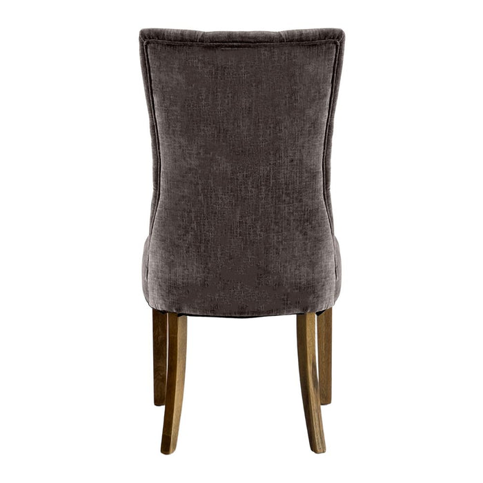 Diana Buttoned Hamptons Dining Chair Silver Grey - OWFC0031SG