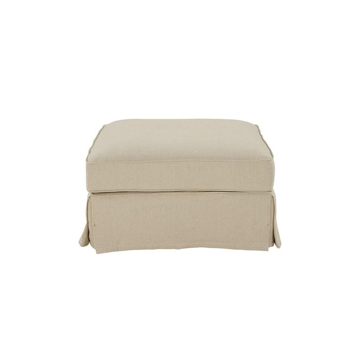 Noosa Hamptons Ottoman Slip Cover Beige - OWFL0107B-C