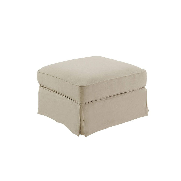 Noosa Hamptons Ottoman Slip Cover Beige - OWFL0107B-C